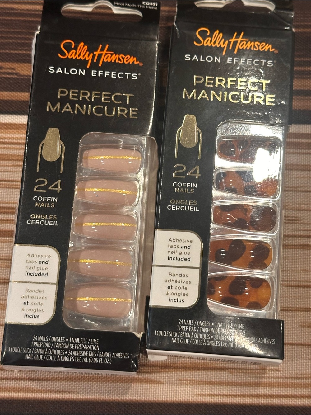 Sally Hansen Perfect Manicure Coffin Nails Bundle-Nude & Leopard